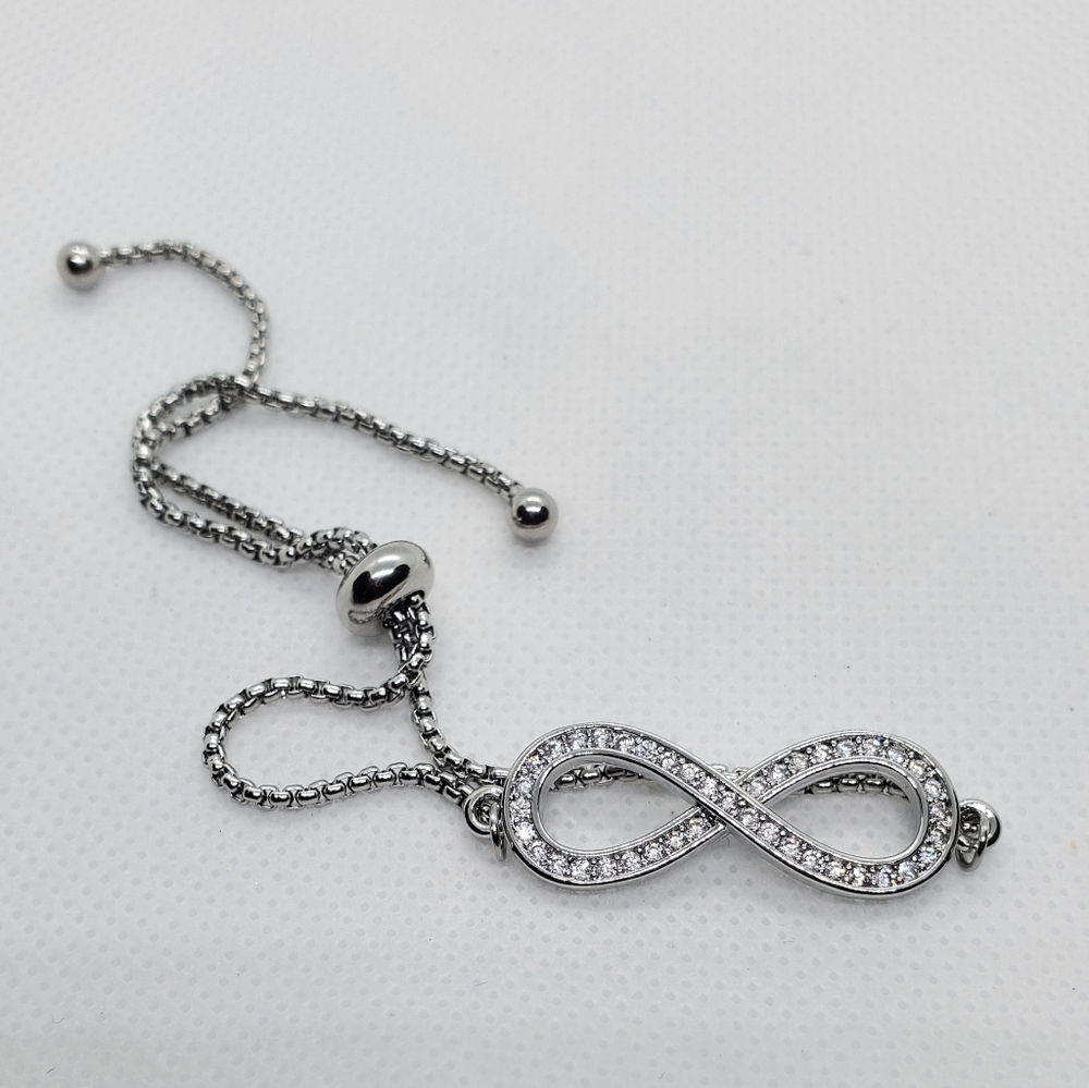 Silver Infinity Adjustable Bracelet - image 1